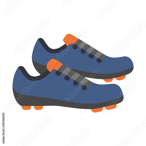 Blue soccer cleats illustration, sporty and durable design
