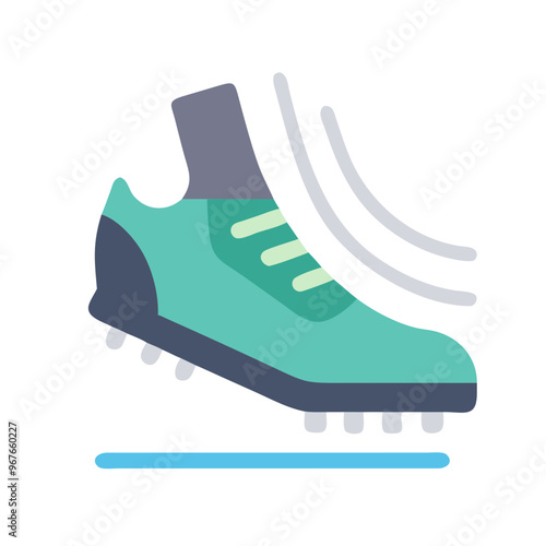 Green running cleat illustration, sporty and dynamic footwear design
