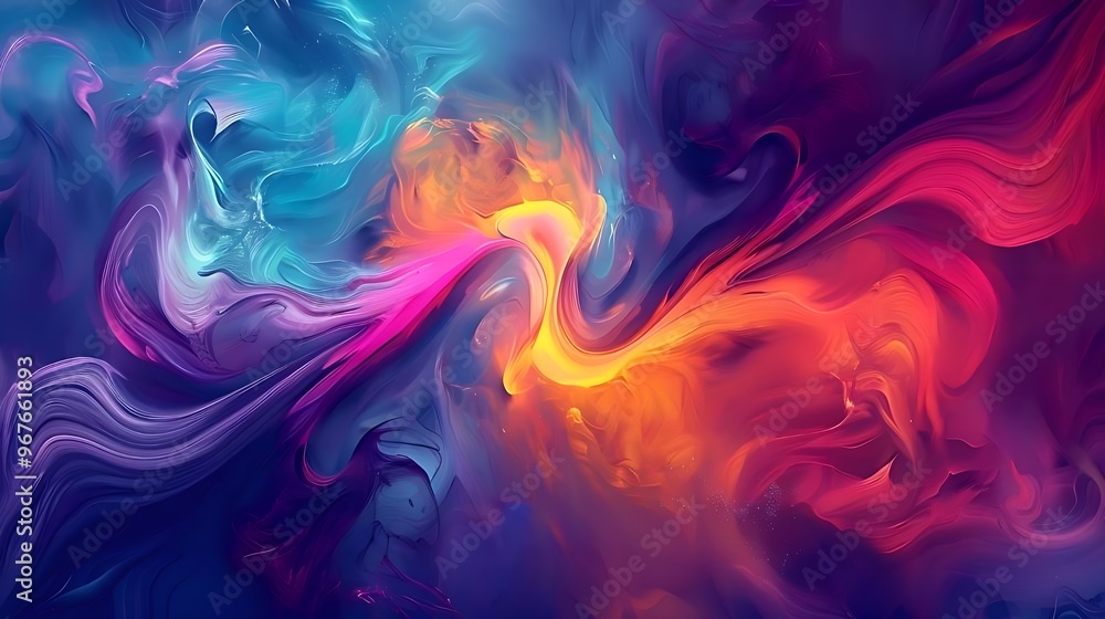 Fototapeta premium Colorful Abstract Swirl with Vivid Gradient