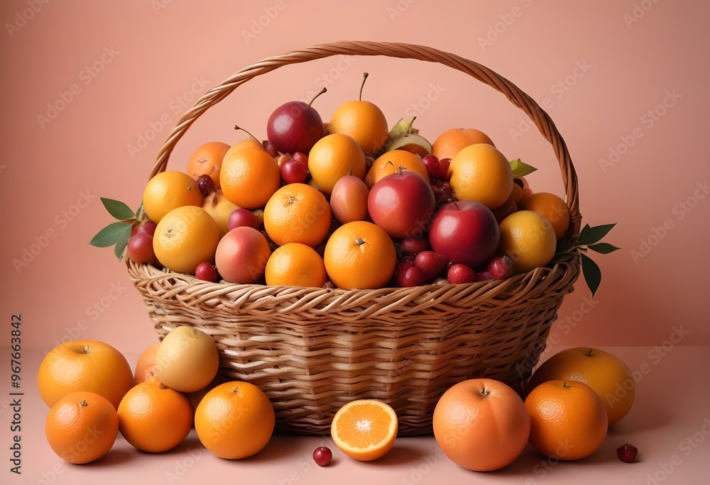 Freshness and variety of healthy fruits on wooden table generated by artificial intelligence Freshness and variety of healthy fruits on wooden table generated by artificial intelligence