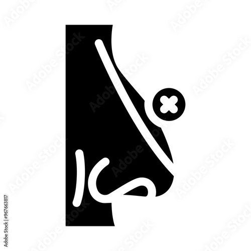 rhinoplasty surgery glyph icon vector. rhinoplasty surgery sign. isolated symbol illustration