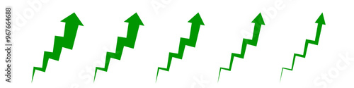 zigzag arrow icon. zig-zag arrows up sign. symbol graph illustration for growth succes finance on business or market
