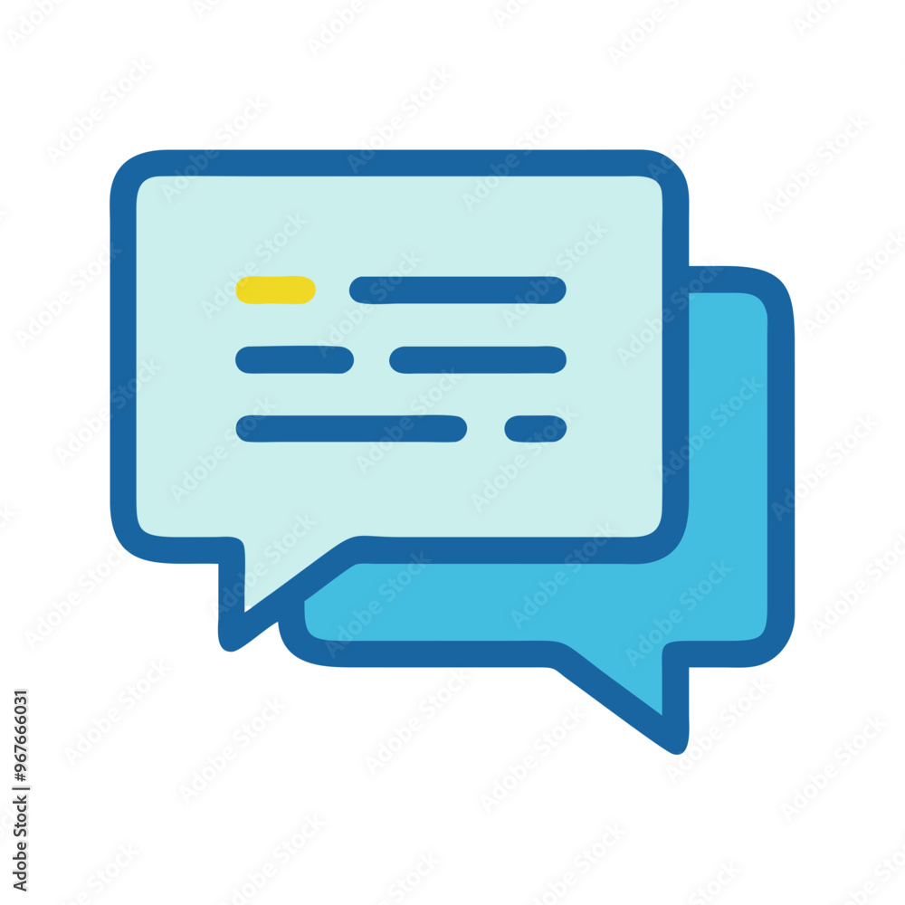 Chat bubbles with text illustration in modern flat style with copy space, social icon Chat bubbles with text illustration in modern flat style with copy space, social icon