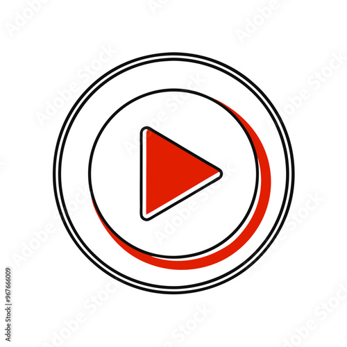 Free Download Dynamic play button icon in red and white circular design representing media playback in modern flat style with copy space
 - GFXLoad