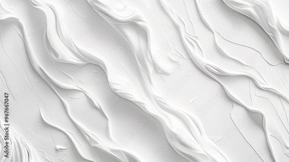 Obraz premium Abstract White Texture with Flowing Curves