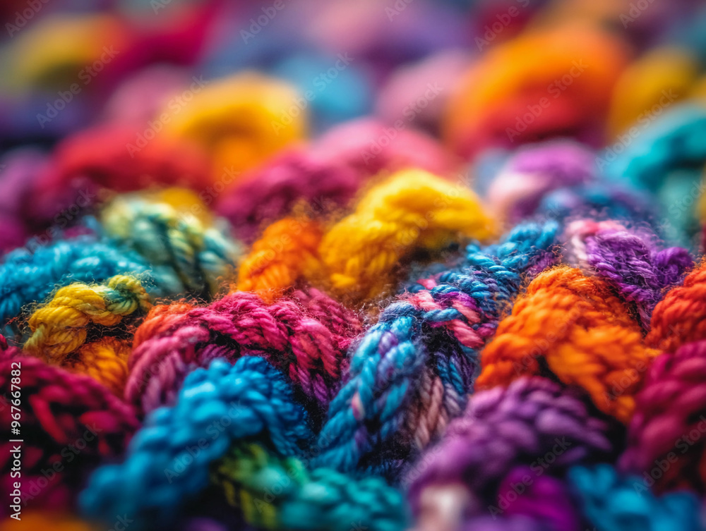multicolored yarn in a seed stitch pattern, alternating knit and purl stitches multicolored yarn in a seed stitch pattern, alternating knit and purl stitches