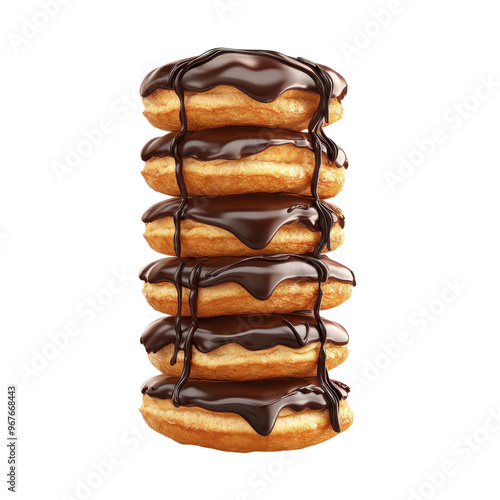 Wallpaper Mural A delicious stack of chocolate glazed donuts, perfect for dessert lovers and bakery enthusiasts. Torontodigital.ca