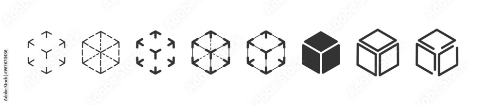 3d cube icon set. Cube vector icons. Vector illustration 3d cube icon set. Cube vector icons. Vector illustration