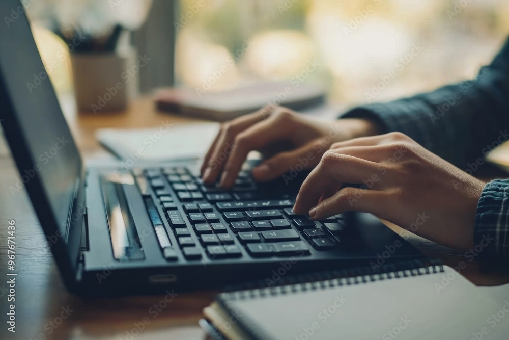 Close-up of Hands Typing on a Laptop Keyboard Close-up of Hands Typing on a Laptop Keyboard
