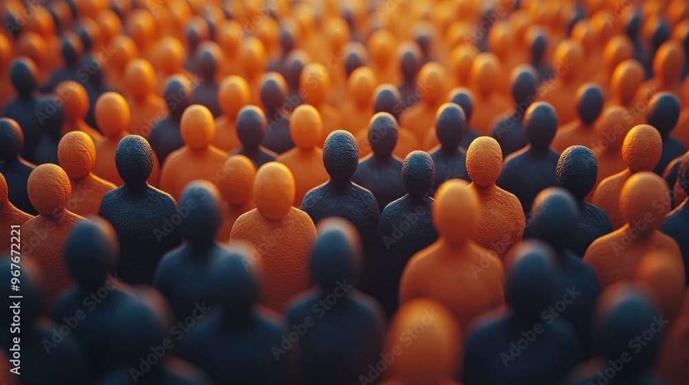 Fototapeta premium Crowd of people, diversity, social, community, togetherness, unity, abstract