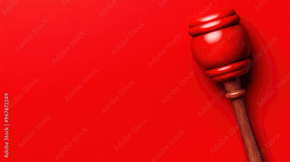 Red Gavel on Red Background Red Gavel on Red Background