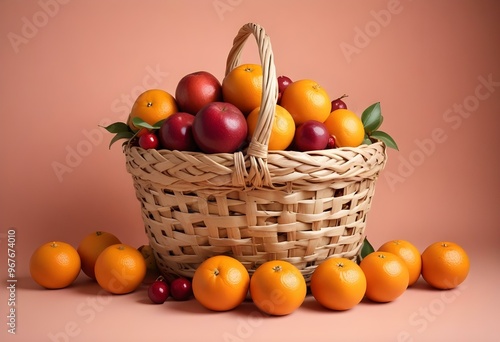 Freshness and variety of healthy fruits on wooden table generated by artificial intelligence