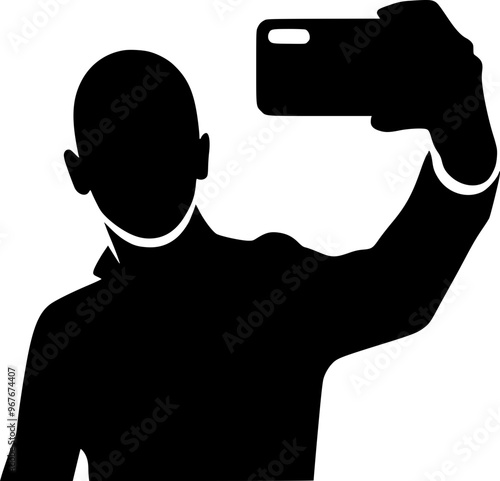 Vector Design of Someone Taking a Selfie for Use in Online Profiles, Avatars, and Self-Portraits