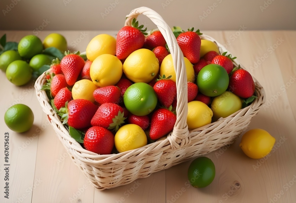 Freshness and variety of healthy fruits on wooden table generated by artificial intelligence Freshness and variety of healthy fruits on wooden table generated by artificial intelligence