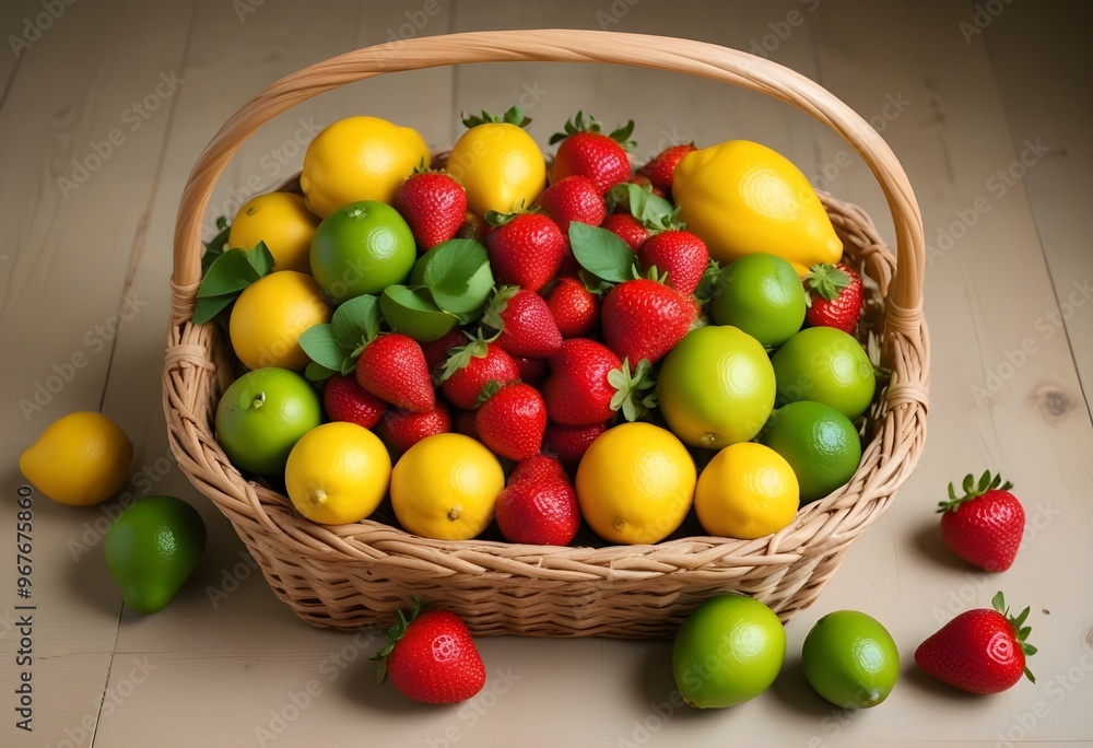 Freshness and variety of healthy fruits on wooden table generated by artificial intelligence Freshness and variety of healthy fruits on wooden table generated by artificial intelligence