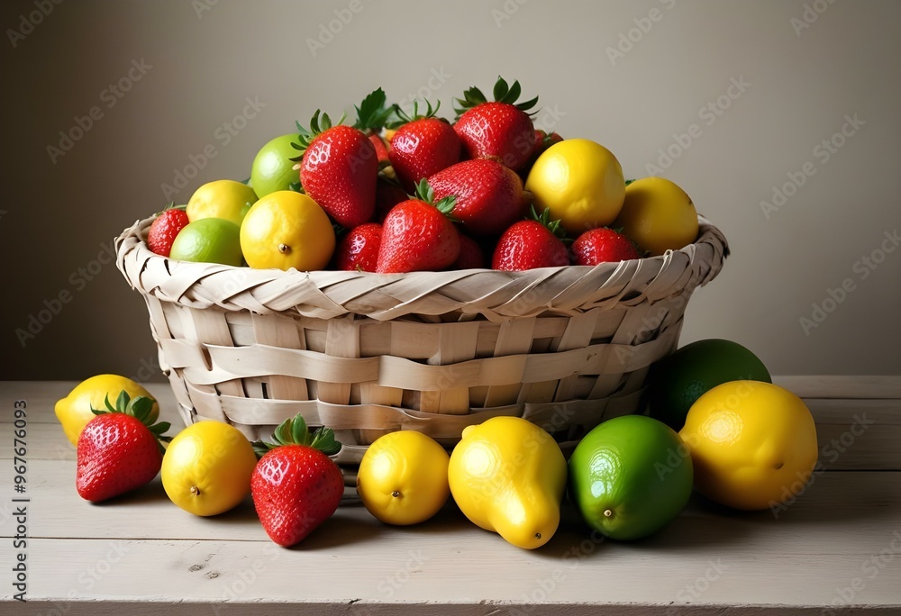 Freshness and variety of healthy fruits on wooden table generated by artificial intelligence Freshness and variety of healthy fruits on wooden table generated by artificial intelligence