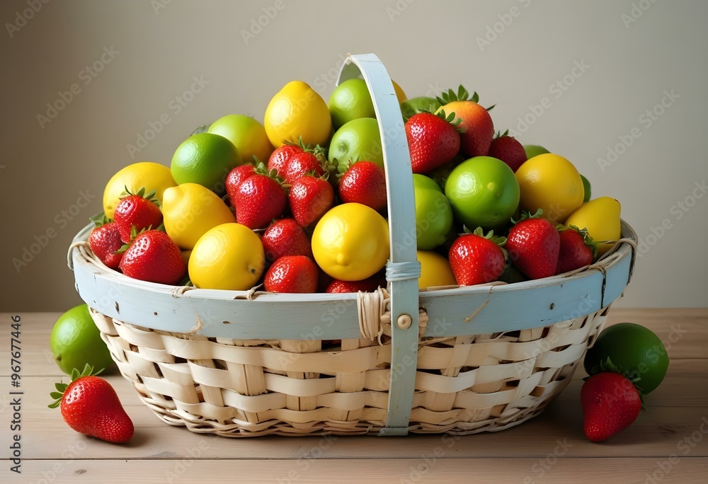 Freshness and variety of healthy fruits on wooden table generated by artificial intelligence Freshness and variety of healthy fruits on wooden table generated by artificial intelligence