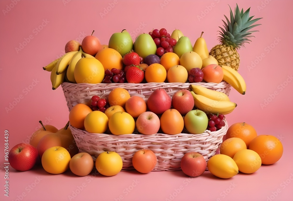 Freshness and variety of healthy fruits on wooden table generated by artificial intelligence Freshness and variety of healthy fruits on wooden table generated by artificial intelligence