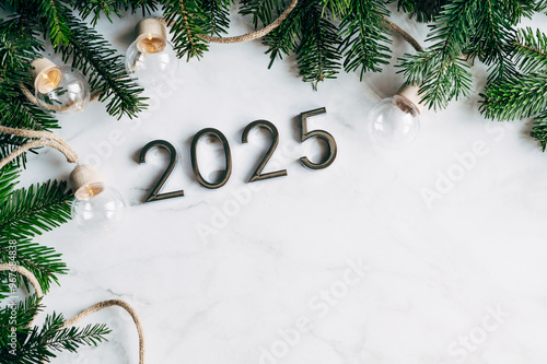 2025 text background. New year and business concept strategy.