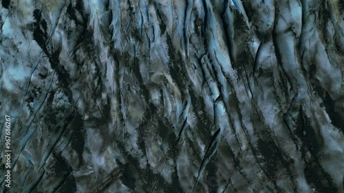 Aerial drone footage flying over Mendenhall Glacier and River