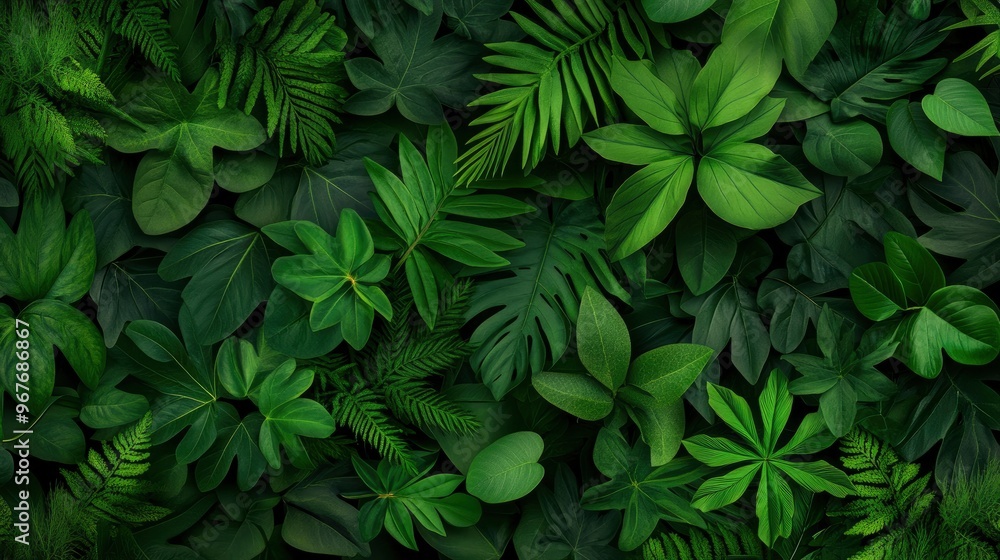 Lush Tropical Green Foliage Background Lush Tropical Green Foliage Background