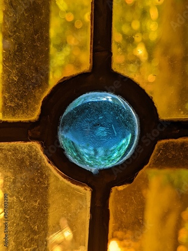 Photos Detalle de un vitral de una ventana emplomada