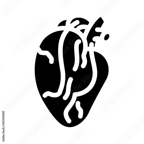 heart bypass surgery glyph icon vector. heart bypass surgery sign. isolated symbol illustration