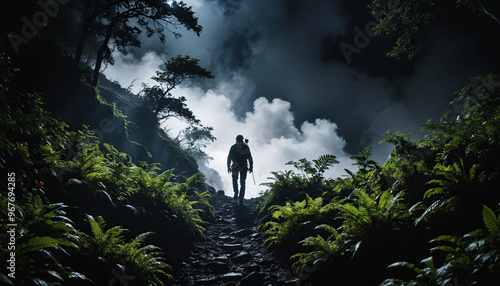 Cloud Forest Lost in Cloudy Summer: The Trailblazer's Globetrot Engulfed in Landslide photo