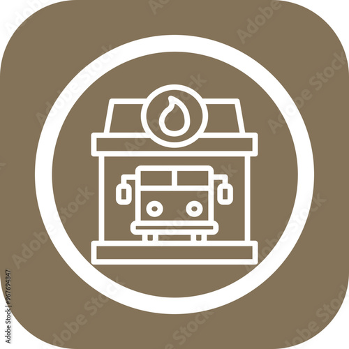 Fire Station Vector Icon Design