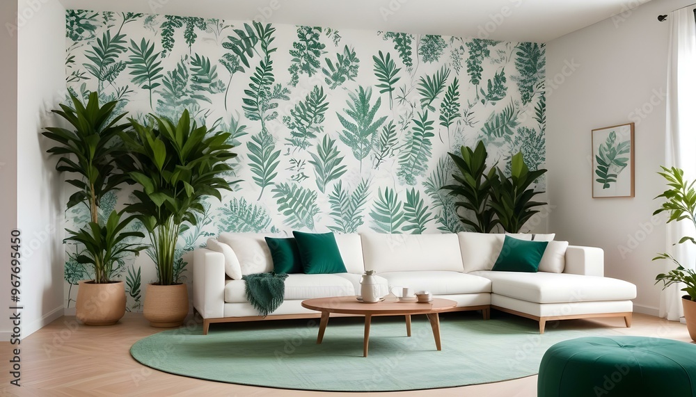 Photo interior modern design room 3d illustration; Photo interior modern design room 3d illustration;