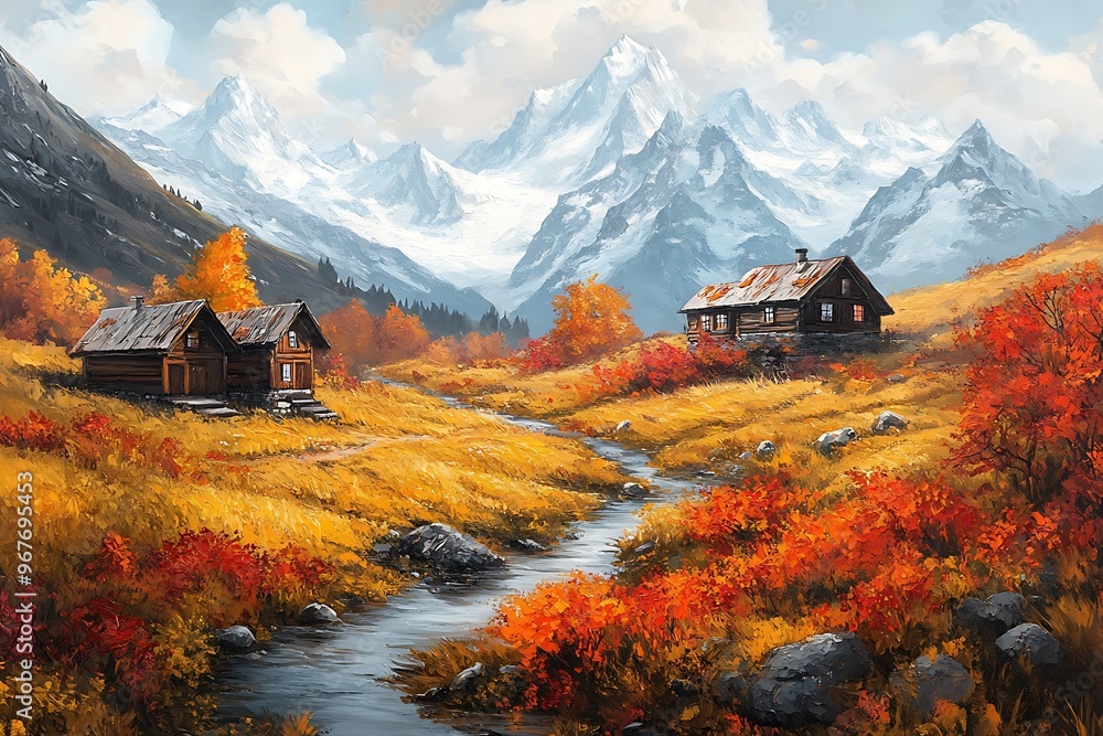 Beautiful landscape; 3d rendering illustration Beautiful landscape; 3d rendering illustration