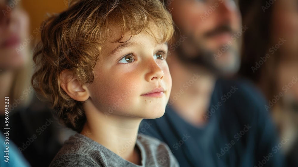 Parent attentively watching their child perform in a school play or sports event Parent attentively watching their child perform in a school play or sports event