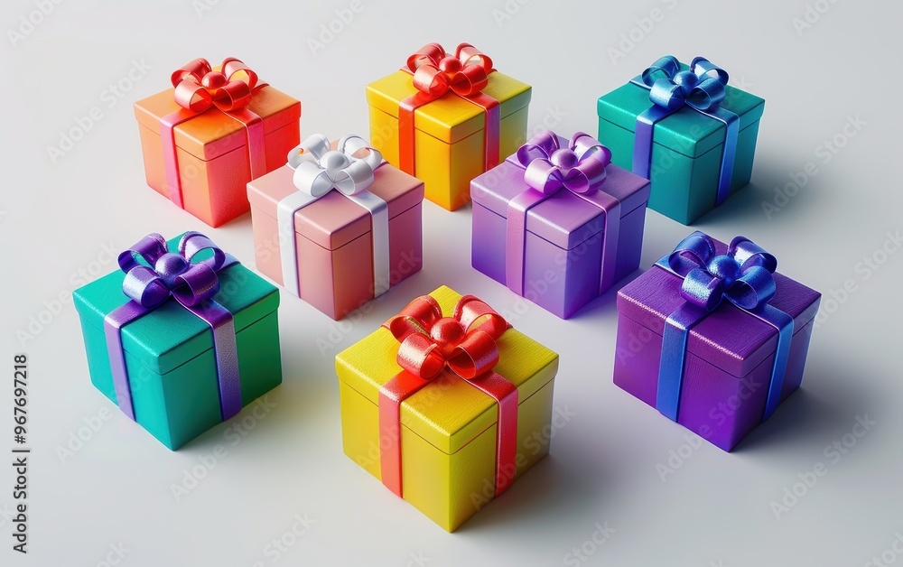 Obraz premium Colorful Gift Boxes with Bows