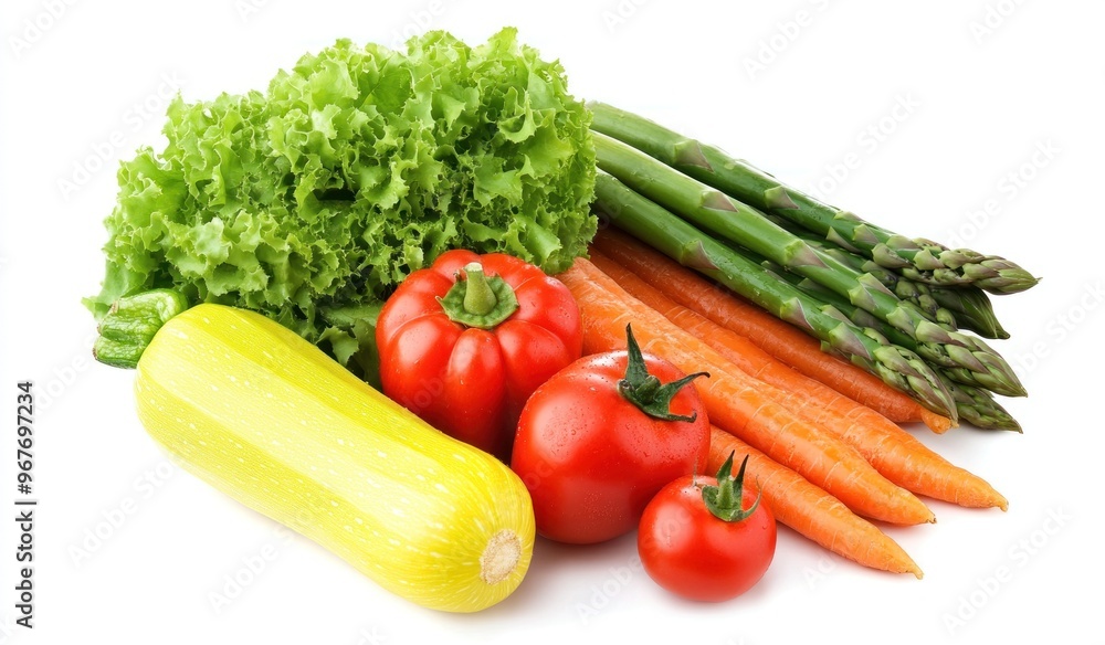 Assortment of Fresh Vegetables on White Background Assortment of Fresh Vegetables on White Background