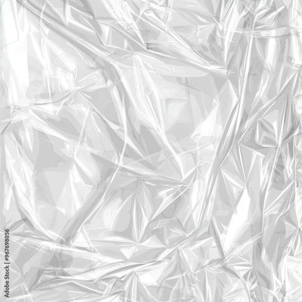 Obraz premium Wrap texture overlay effect for vinyl or CD sleeves. Shrink crumpled plastic sleeves, album mockup illustration.