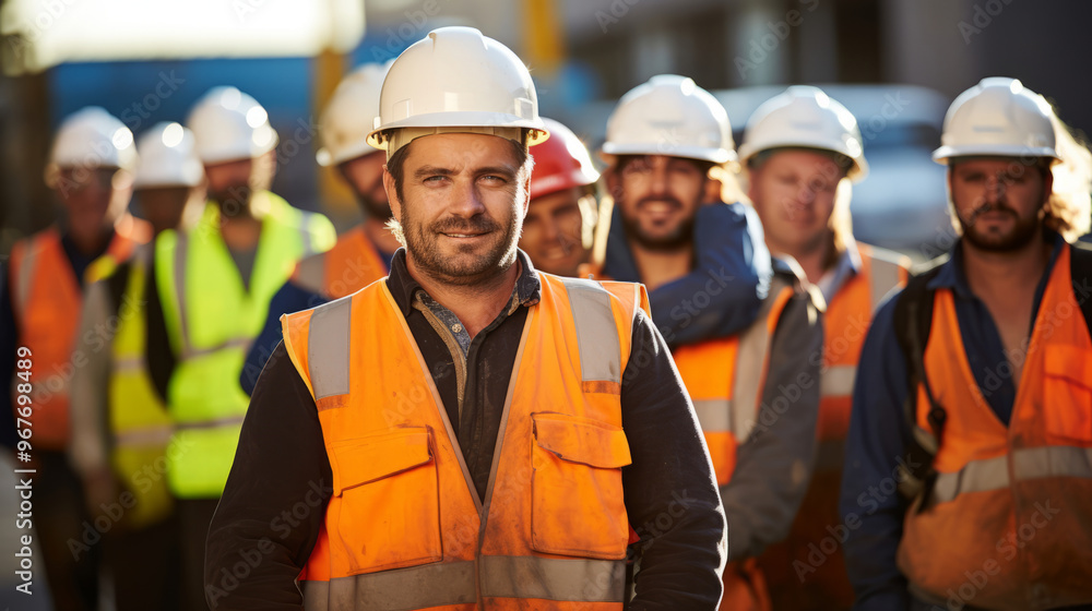 Group of workers show themselves as a team Group of workers show themselves as a team