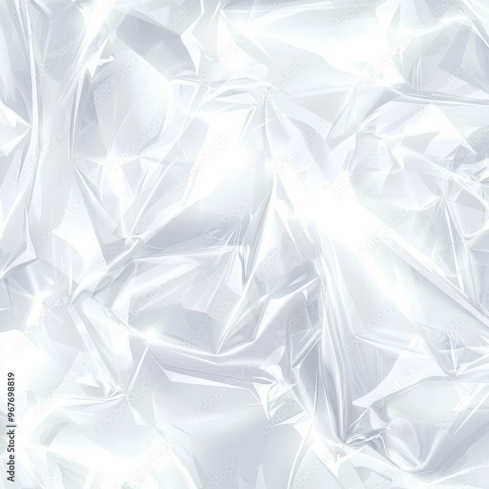 Obraz premium This is a modern mockup illustration depicting a punched plastic wrap texture overlay effect. Polyethylene crumpled packaging for vinyl or cd covers. Shrink crumpled plastic sleeves in a modern