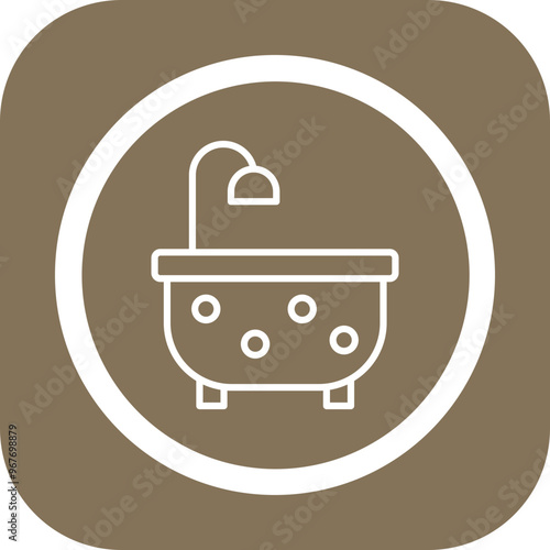 Bathtub Vector Icon Design