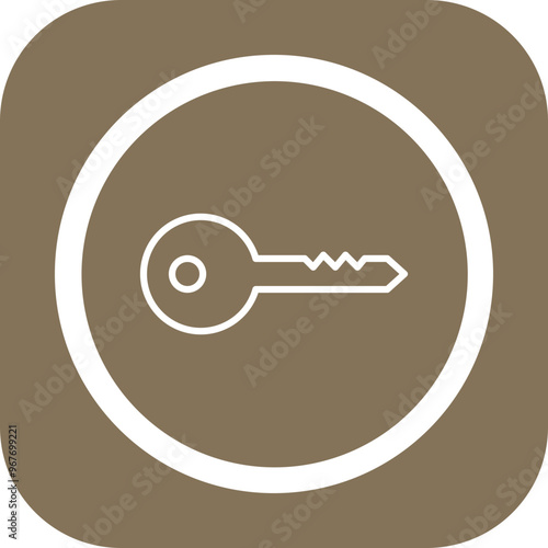 Door Key Vector Icon Design