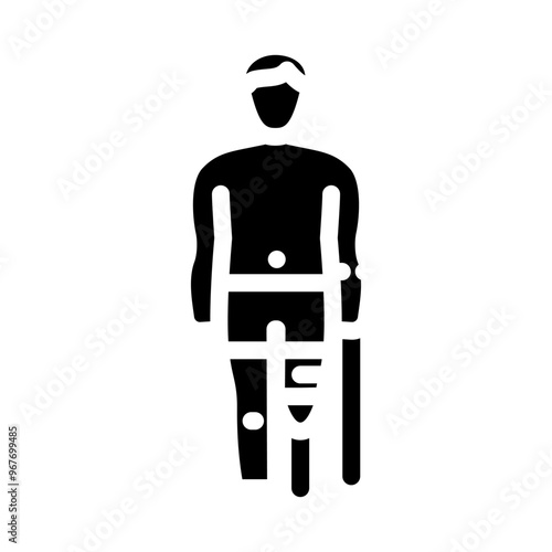 limb amputation surgery glyph icon vector. limb amputation surgery sign. isolated symbol illustration