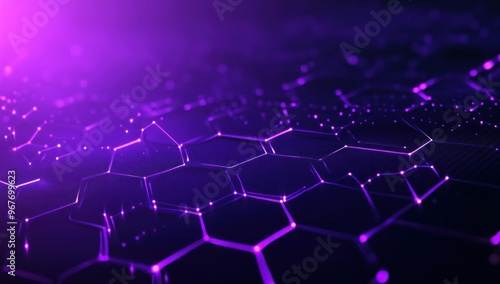 Purple Hexagon Network Abstract Background