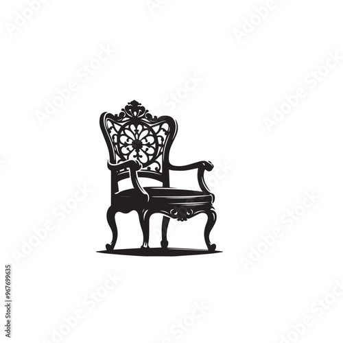 Chair silhouette. Chair vector design isolated on white background.