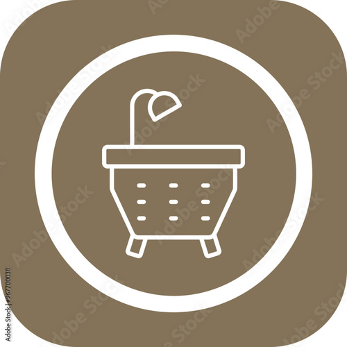 Bathtub Vector Icon Design