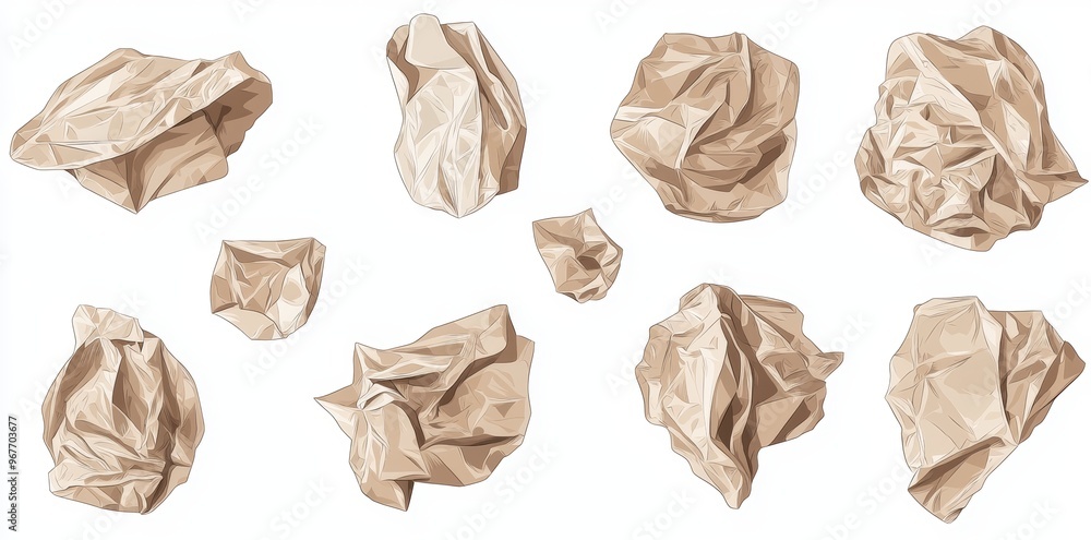 Naklejka premium Stippled effect fluid shapes. Abstract halftone elements, retro grunge y2k geometric icons, with newspaper bitmap textures. Illustrations for collage stickers, music covers.