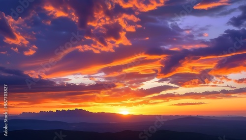 sunset over the mountains