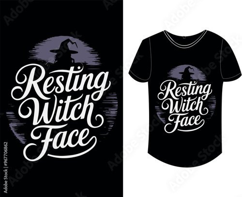 halloween wich t shirt design concept