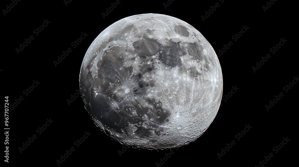 Obraz premium A detailed view of the moon's surface, showcasing its craters and texture.