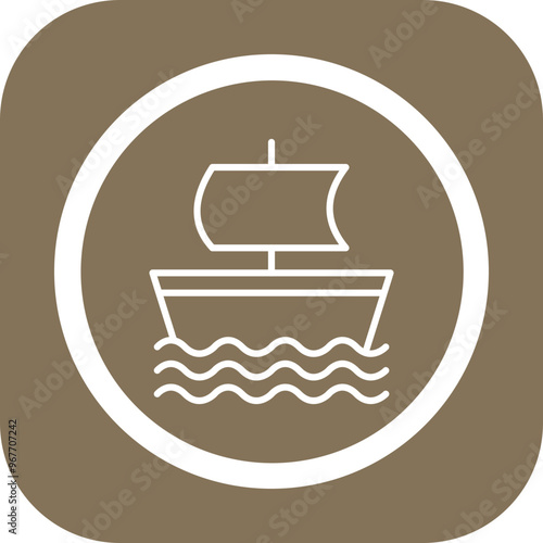 Galleon Vector Icon Design