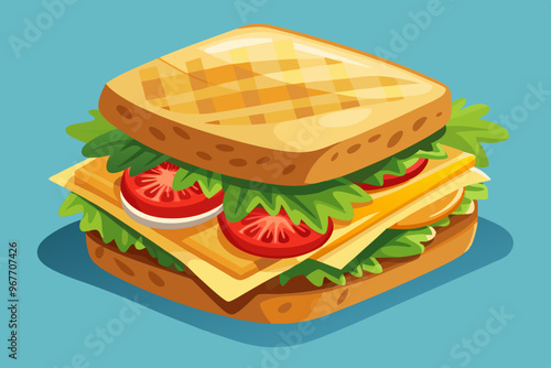 Sandwich Colored Vector Icon