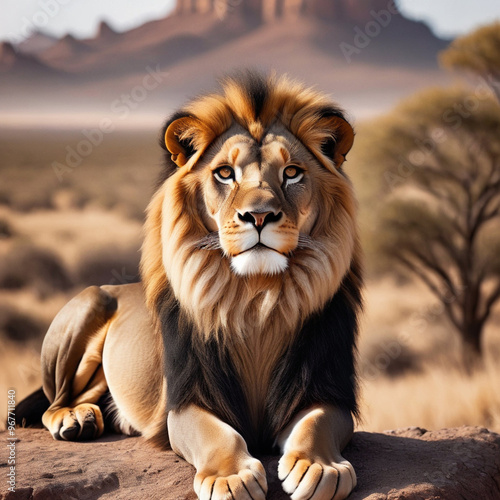 lion in the zoo